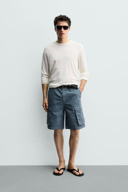 BERMUDA CARGO RELAXED FIT / Azul