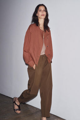 ZW COLLECTION DARTED TROUSERS WITH BELT LOOPS - Zara фото 9