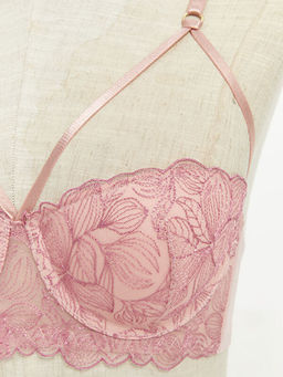 Balenli Dolgusuz Dantelli Fantezi Straplez S?tyen