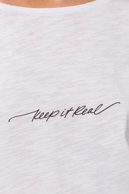 Лонгслив из фактурного хлопка с лаконичным принтом