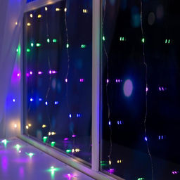 Гирлянда Занавес 1.6?1.6 м роса, IP20, серебристая нить, 160 LED, свечение мульти, 8 режимов, 220 В - Luazon lighting фото 3