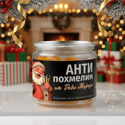 Мармеладное драже "Антипохмелин от Деда Мороза", 90г., со вкусом тутти-фрутти