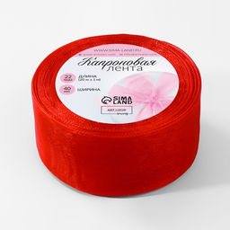 Лента капроновая, 40 мм, 20±1 м, красная, №26