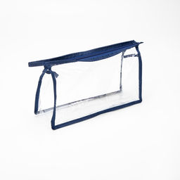 Цена за 2 шт. Косметичка на молнии, цвет синий/прозрачный