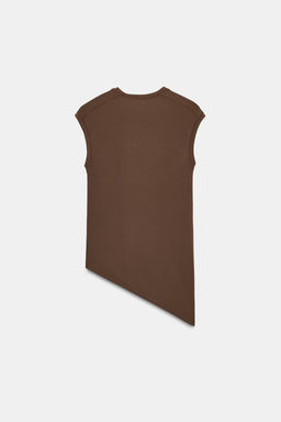 ASYMMETRIC SLEEVELESS T-SHIRT - Zara фото 13
