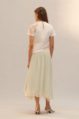 FALDA VOLANTES ENCAJE LIMITED EDITION / Verde claro - Zara фото 2