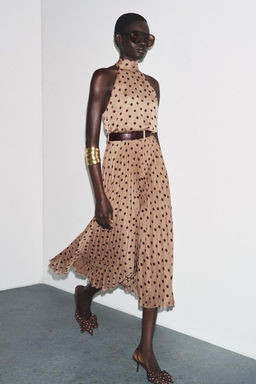 POLKA DOT MIDI DRESS WITH BELT