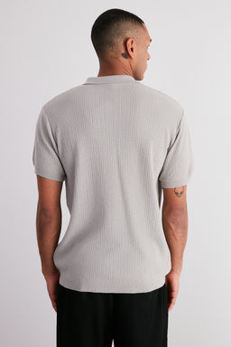 TRENDYOL MAN Tas Regular Fit Ajurlu Fermuarl? Triko Polo Yaka T-Shirt TMNSS24PO00001 - Trendyolmilla фото 6