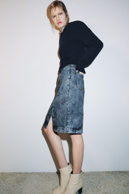 ZW COLLECTION DENIM MIDI SKIRT - Zara фото 4
