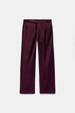 VELVET WIDE-LEG TROUSERS - Zara фото 8