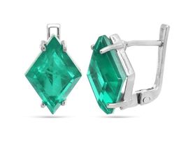 Серьги из серебра турмалин тропикана выращ., Кателина