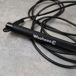 Cкакалка скоростная Woohooo Tempesta Hard Pro / длина 4.5mm/3m, ручки 1.8х15.8 см / Вес 240g / Black / уп48 - ГалеонТрейд фото 3