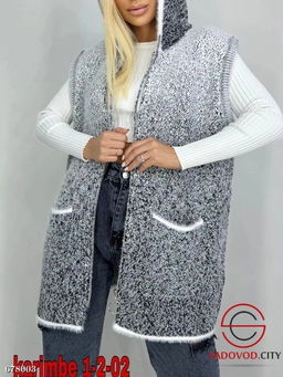 Жилетка на молнии с капюшон