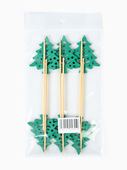 Шпажки для канапе Зеленые елочки, набор 6 шт.