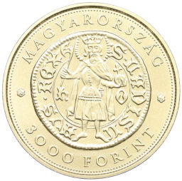 Монета 3000 форинтов 2024 года Венгрия Средневековые венгерские монеты  Золотой флорин Ладислав Постум