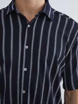 Regular Fit K?sa Kollu ?izgili Erkek G?mlek