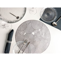Цена за 12 шт. Салфетка сервировочная на стол Гипноз, d=38 см, цвет серебро - Simaland фото 3
