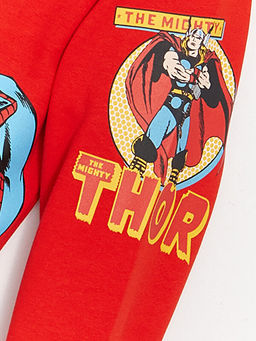 Bisiklet Yaka Marvel Bask?l? Uzun Kollu Erkek ?ocuk Sweatshirt - Waikiki фото 3