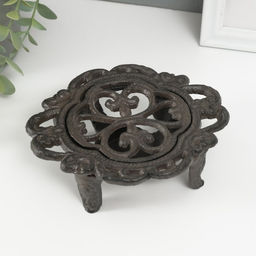 Подставка для подогрева на греющей свече «Лилия», подсвечник на 1 свечу, чугун, 15×12.5×5 см