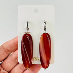 Серьги крупные из Сердолика