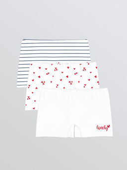 Bask?l? K?z ?ocuk Boxer 3l?