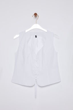 Ekru Ask?l? Onu Baglama Detayl? Bluz Dokuma Bluz TWOSS25BZ00053 - Trendyolmilla фото 6