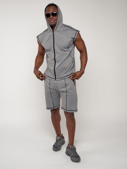 Спортивный костюм летний мужской светло-серого цвета 2262SS - FUYOUKAI фото 9