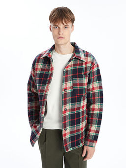 Regular Fit Uzun Kollu Ekose Erkek G?mlek Ceket