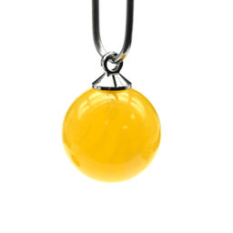 Кулон шарик из янтаря 8мм цв.молочный - Радуга камня фото 4