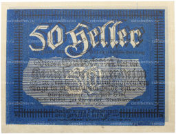 Банкнота 50 геллеров 1920 года Австрия  община Зиценхайм (Нотгельд)
