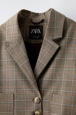 CROPPED CHECK BLAZER - Zara фото 4