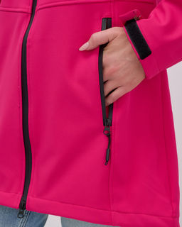 Парка спортивная женская с капюшоном softshell розового цвета 9568R - Mtforce фото 29