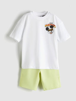 Mickey Mouse Bask?l? Erkek ?ocuk Ti??rt ve ?ort 2li