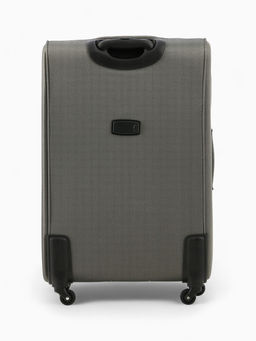 Чемодан на колёсах Royalbag большой 104 л (L), на молнии, с увеличением, кодовый замок, 4 колеса, серый