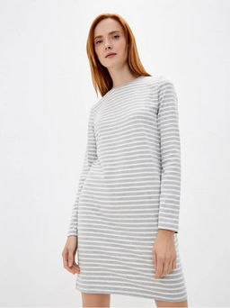 Платье прямого кроя в полоску