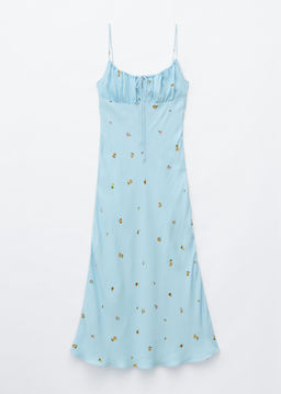 Vestido midi con cordones de ajuste