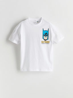 Bisiklet Yaka Batman Bask?l? Erkek ?ocuk Ti??rt