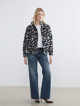 Dik Yaka Desenli Kad?n Pel?? H?rka