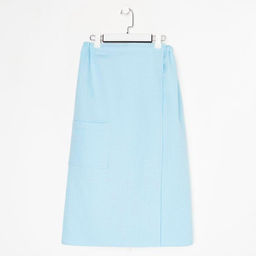 Полотенце банное Этель Парео с карманом 80*140 см. цв.небесный, 100% хл, вафля 240 г/м2  фото 6