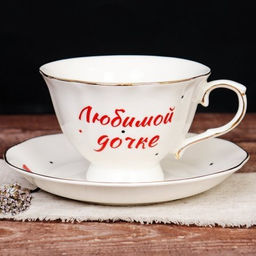Чайный набор 2 предмета 250 мл Любимой дочке / RS/2-FY22009 /уп 36/ - Галеонтрейд фото 3