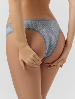 Цена за 2 штуки! Трусы слипы женские серые с принтом ромбики на сером 412281