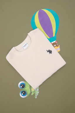 Кремовый базовый свитер для девочек