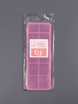 Цена за 2 шт. Органайзер для хранения мелочей, 12 секций, размер 18.4×6.7×2 см, прозрачный, розовый