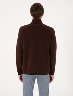 Kahverengi Regular Fit Yar_m Fermuarl_ Polar Sweatshirt - Pierre cardin фото 5
