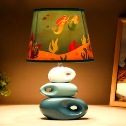 Настольная лампа с абажуром RISALUX «Русалки», Е14, 15 Вт, 25×25×38 см