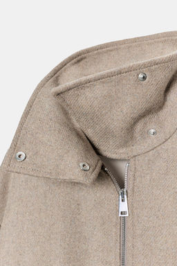 WOOL BLEND BOMBER JACKET WITH HIGH NECK - Zara фото 9