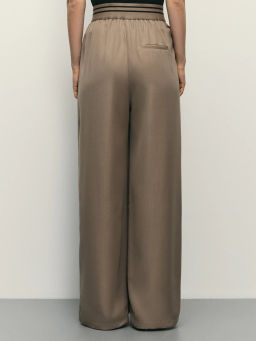 Широкие брюки с контрастными деталями на поясе / Zarina  фото 5