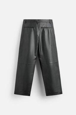 PLEATED FAUX LEATHER TROUSERS - Zara фото 7