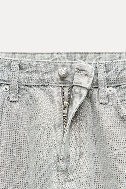 JEANS TRF WIDE LEG BRILLOS MID-WAIST - Zara фото 9