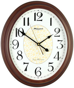Настенные часы Mirron овальные темно коричневые P3121ATDB